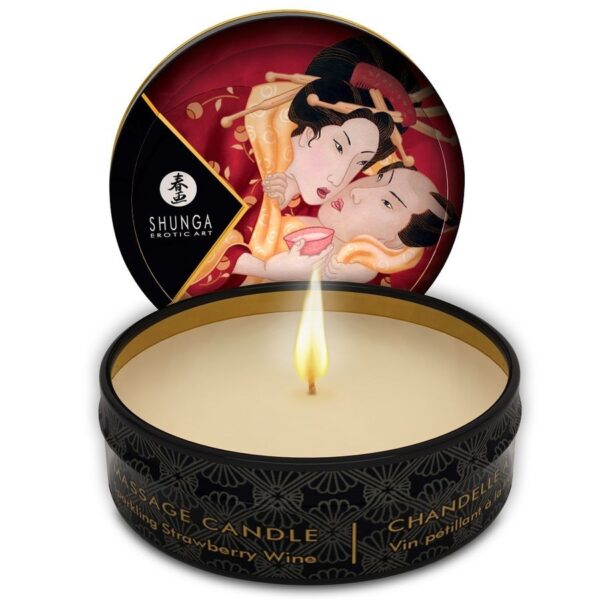 SHUNGA Candela Massaggio FRAGOLA 30ML - immagine 3