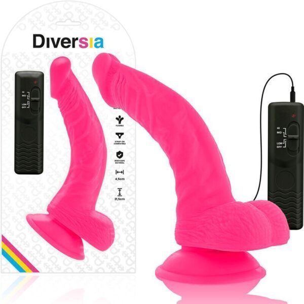 Dildo Flessibile Con Vibrazione 21,5 CM - Rosa - immagine 3